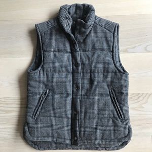 Forever 21 Wool Plaid Puffer Vest
